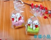 情侣熊蛋糕毛巾(橘粉藍綠4色擇一)(An10303)